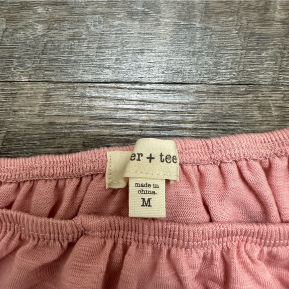 Women’s Pink / Mauve / Blush / Rose Peasant Off The Shoulder Top - Size Medium - Picture 2 of 15